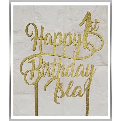 Happy Birthday - Cursive Swirl Design