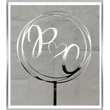 Wedding Initials with Love Heart Topper
